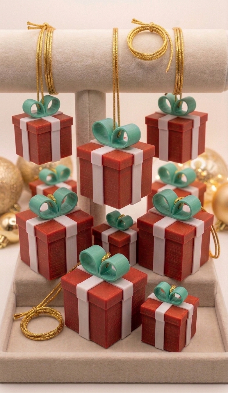 Miniatura 4 de Enfeite de Natal Caixa de Presente