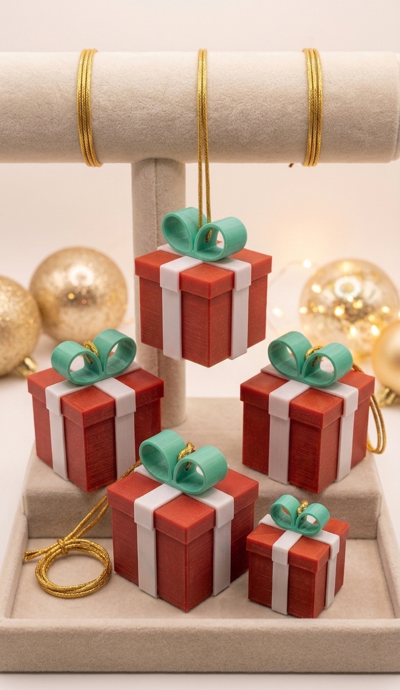 Miniatura 3 de Enfeite de Natal Caixa de Presente
